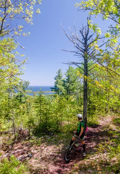 Mountain Biking at Copper Harbor in Michigan's upper peninsula. 